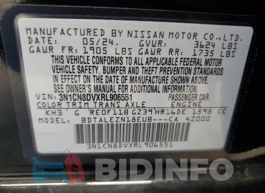 3N1CN8DVXRL906551 Photo# 12
