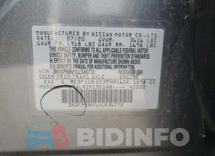 3N1CP5BV1LL536772 Photo# 13