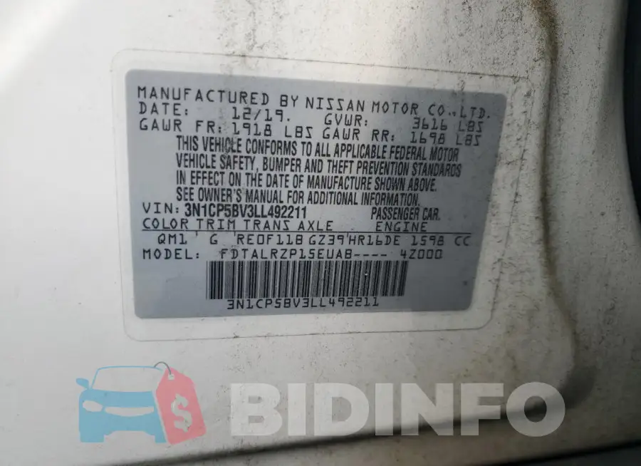 3N1CP5BV3LL492211 Photo# 12