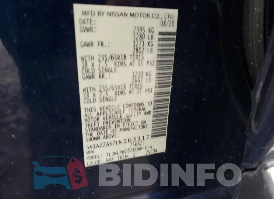 5N1AZ2AS7LN163317 Photo# 13