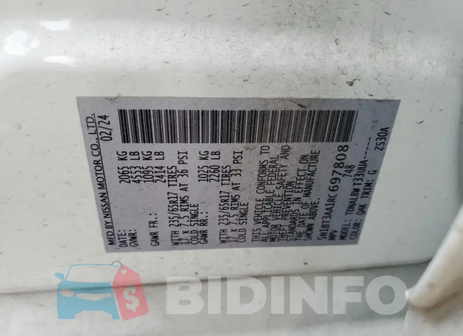 5N1BT3AA1RC697808 Photo# 13
