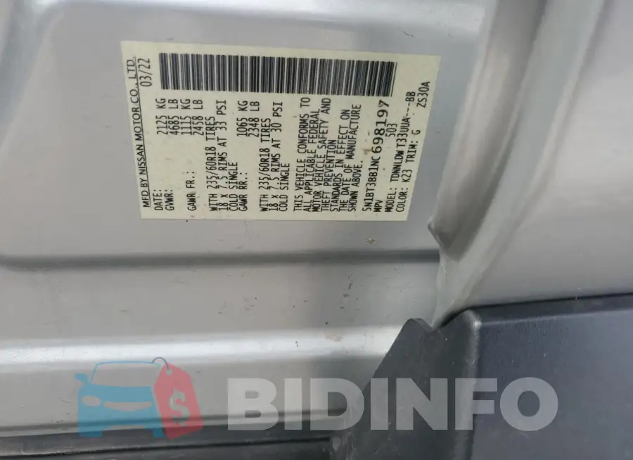 5N1BT3BB1NC698197 Photo# 13