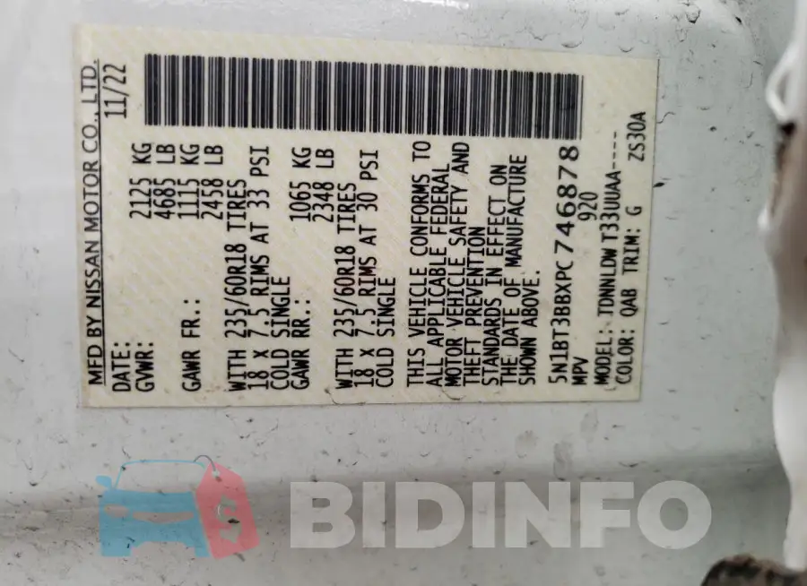 5N1BT3BBXPC746878 Photo# 14