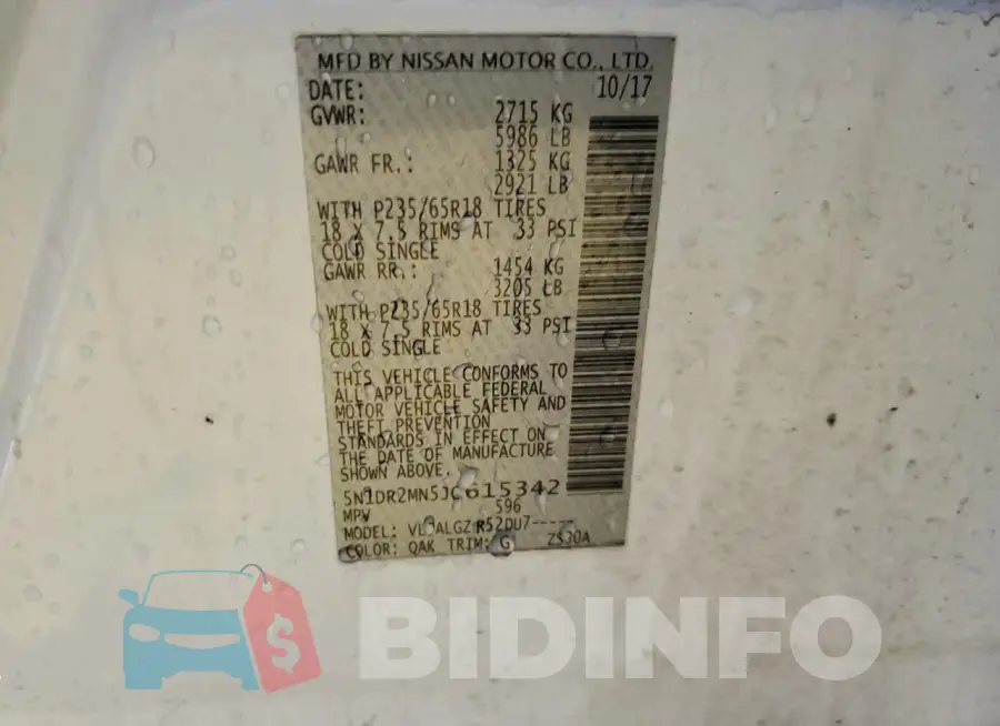 5N1DR2MN5JC615342 Photo# 13