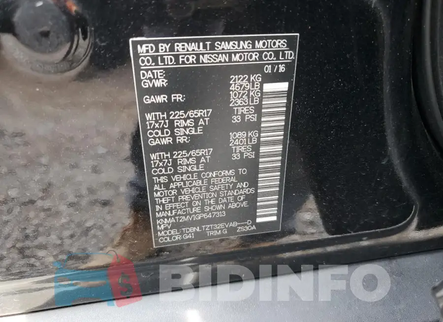 KNMAT2MV1GP647313 Photo# 13
