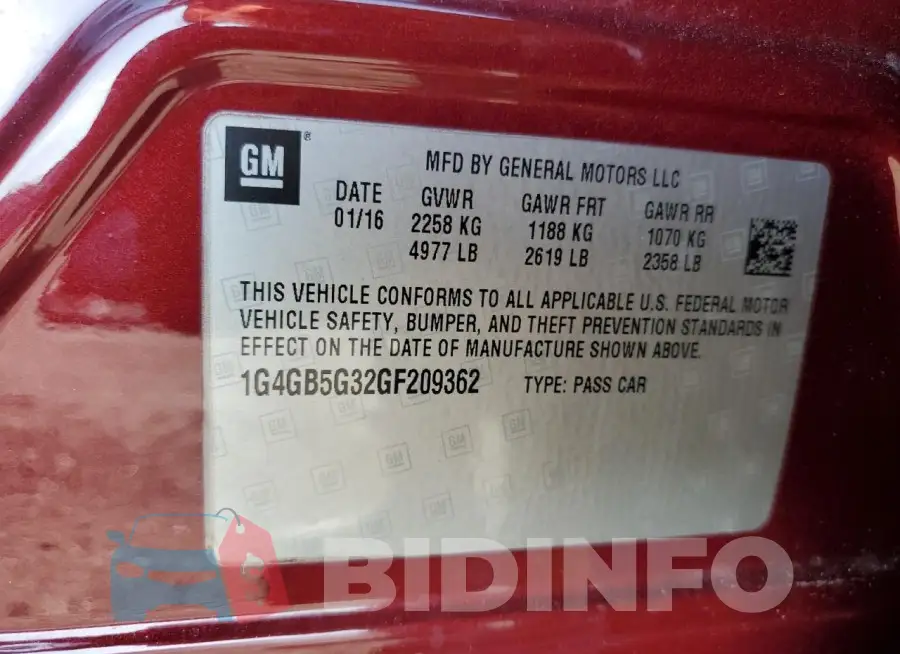 1G4GB5G32GF209362 Photo# 12