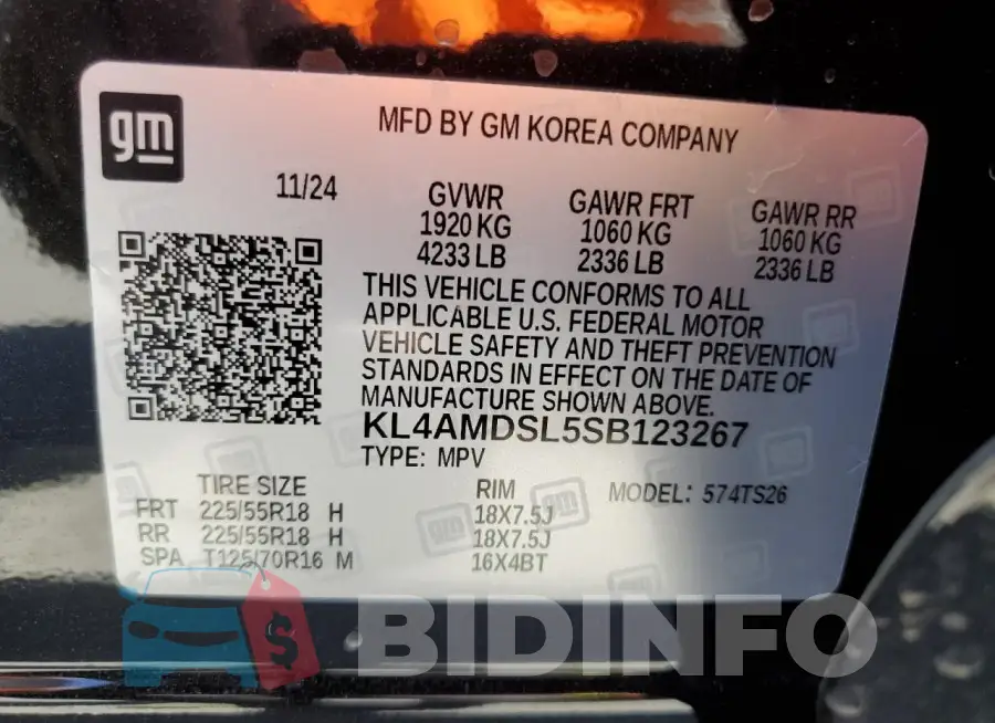 KL4AMDSL5SB123267 Photo# 13