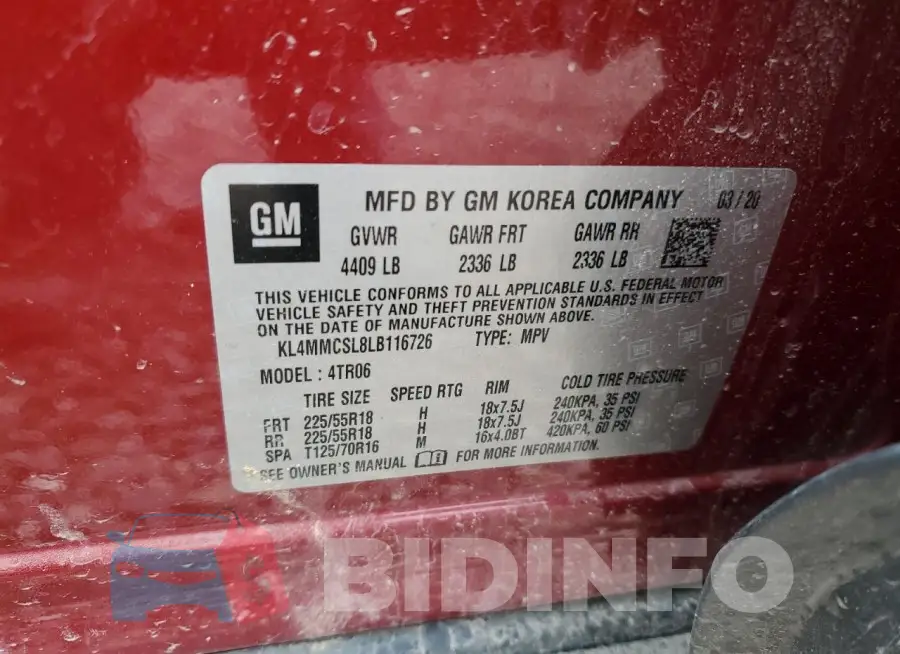 KL4MMCSL8LB116726 Photo# 13
