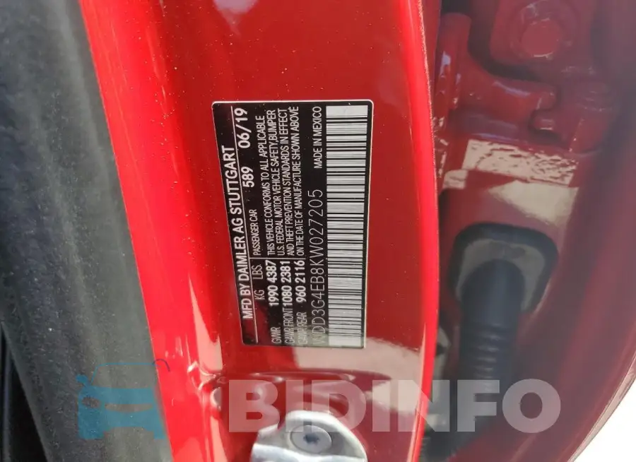 WDD3G4EB8KW027205 Photo# 13