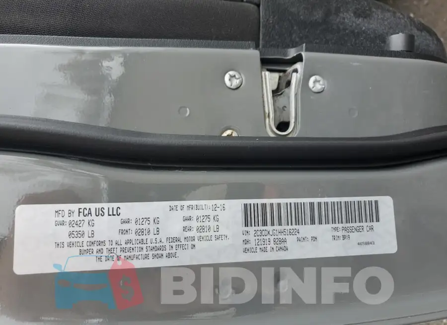 2C3CDXJG1HH516224 Photo# 13