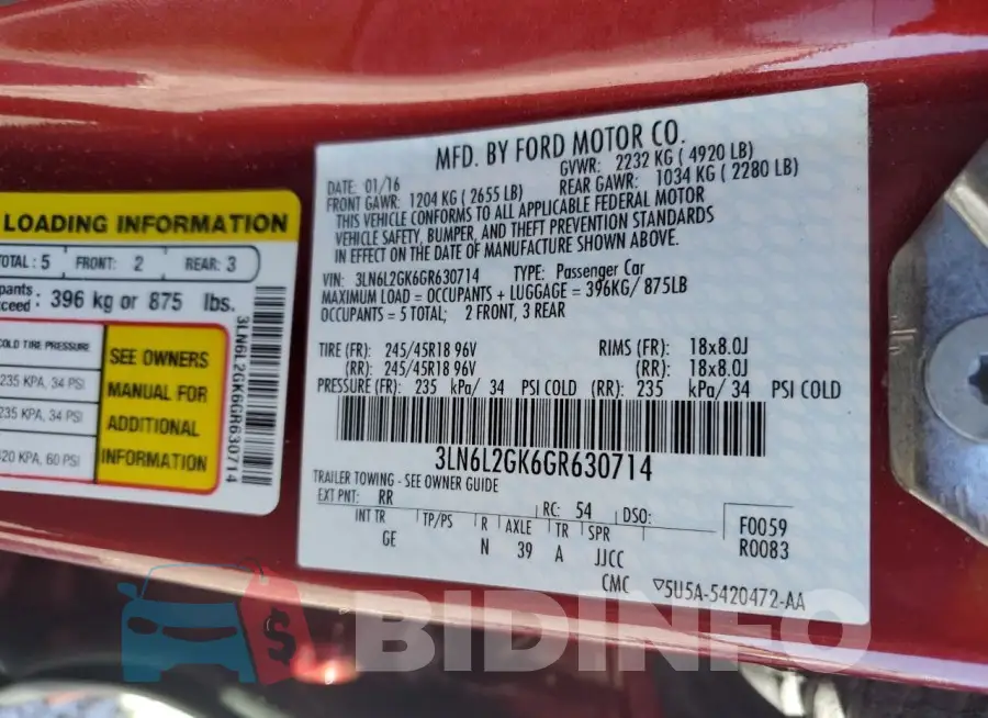 3LN6L2GK6GR630714 Photo# 13