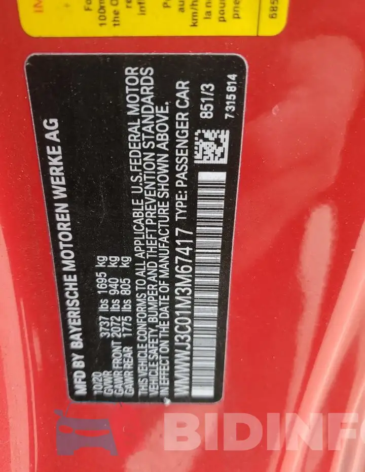WMWWJ3C01M3M67417 Photo# 13