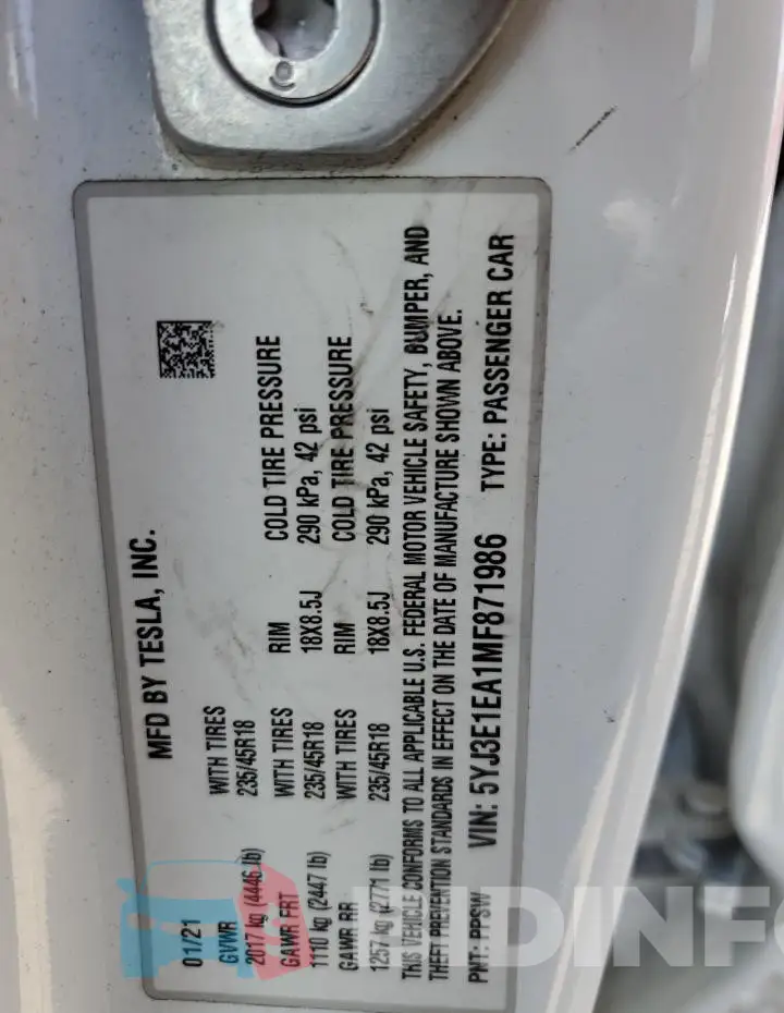 5YJ3E1EA1MF871986 Photo# 13