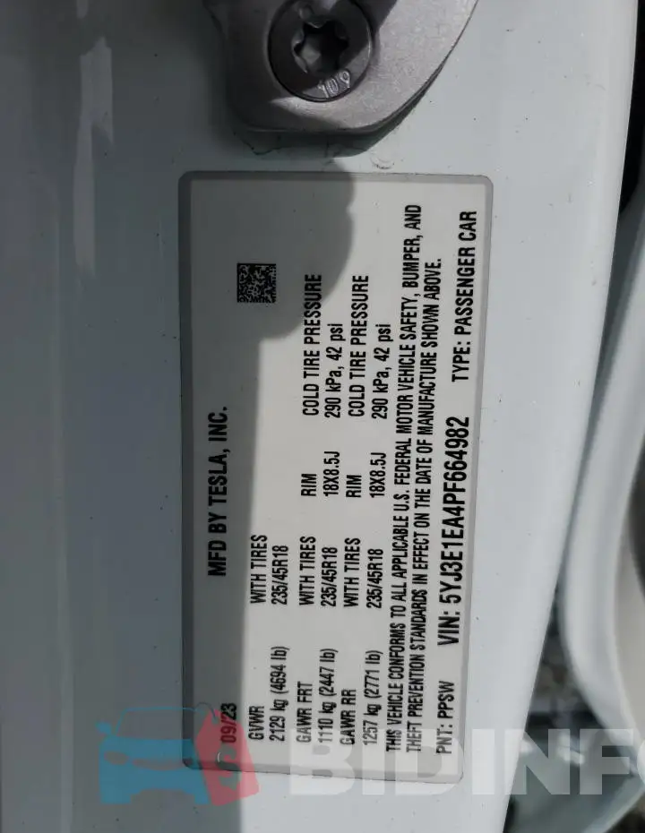 5YJ3E1EA4PF664982 Photo# 12