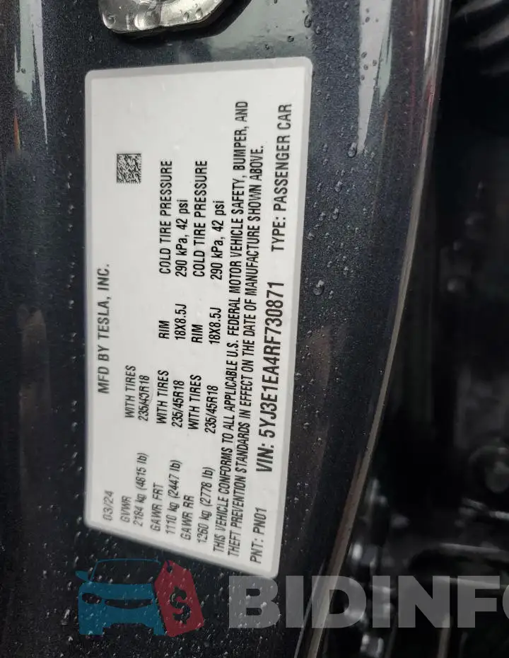 5YJ3E1EA4RF730871 Photo# 13