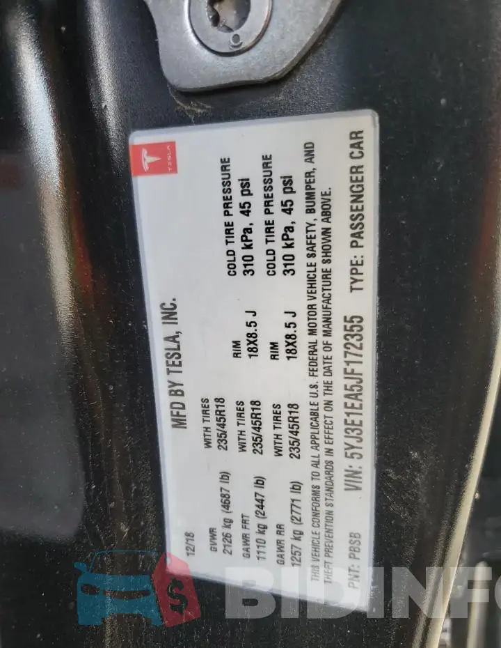 5YJ3E1EA5JF172355 Photo# 12