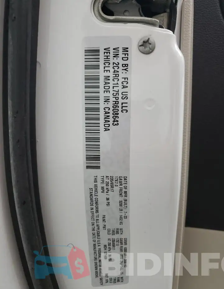 2C4RC1L75PR608643 Photo# 14