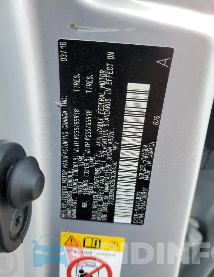 2T2BZMCA3GC026050 Photo# 14