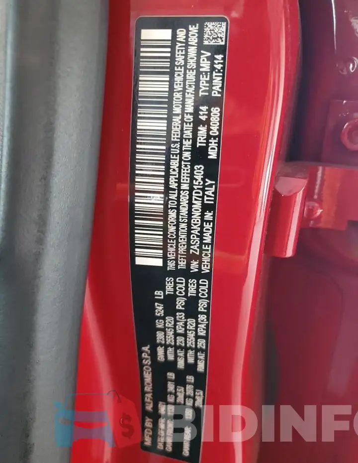 ZASPAKBN0M7D15403 Photo# 13