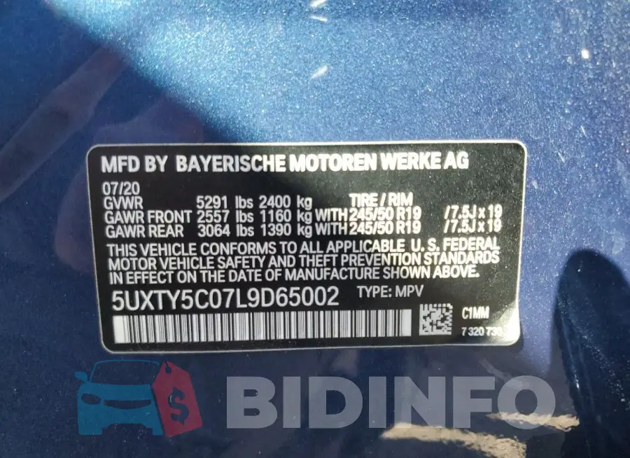5UXTY5C07L9D65002 Photo# 13