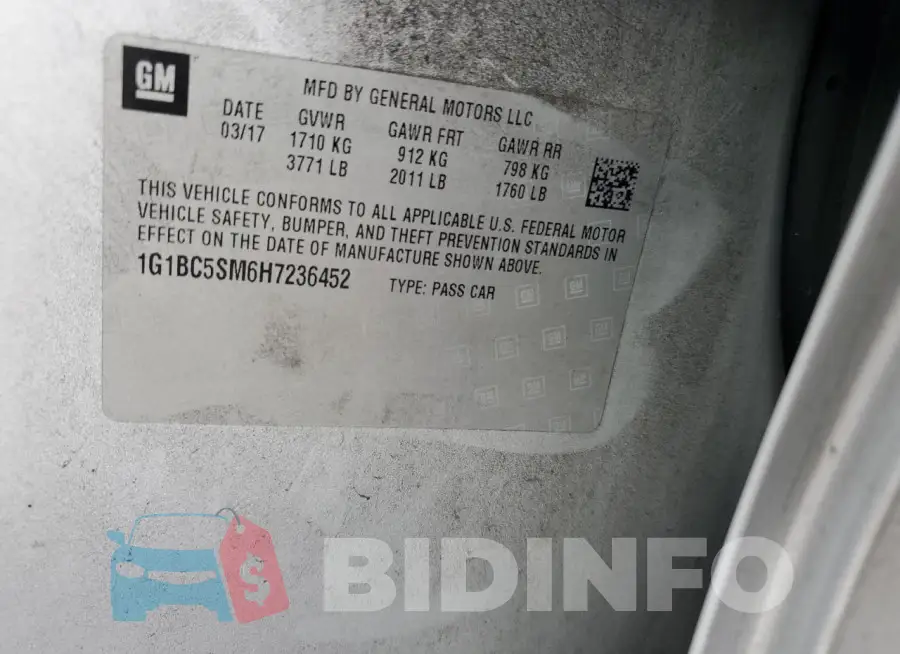 1G1BC5SM6H7236452 Photo# 12