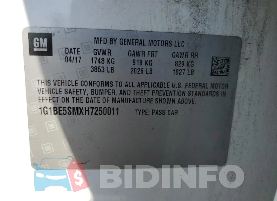 1G1BE5SMXH7250011 Photo# 12