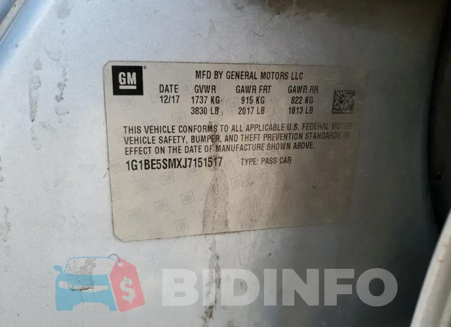 1G1BE5SMXJ7151517 Photo# 12