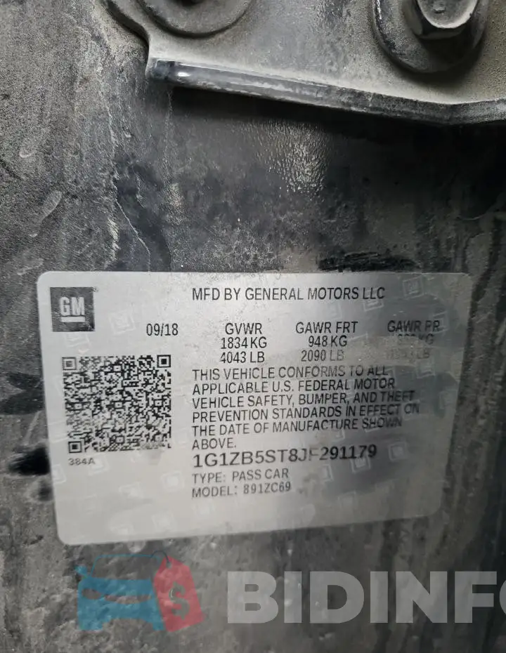 1G1ZB5ST8JF291179 Photo# 12