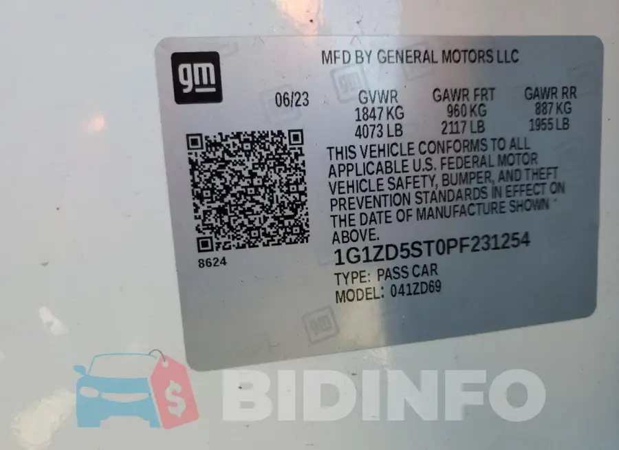 1G1ZD5ST0PF231254 Photo# 13