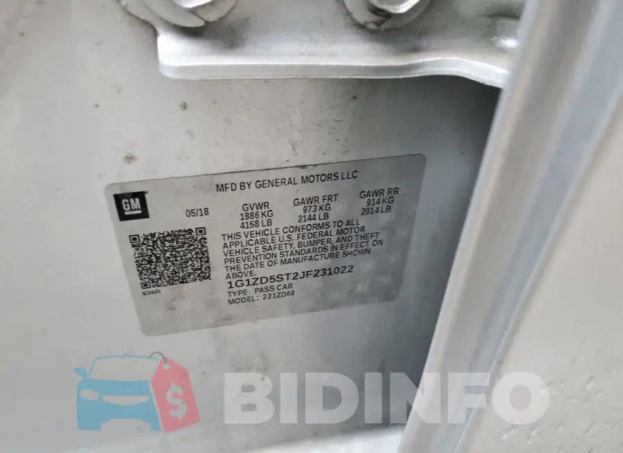 1G1ZD5ST2JF231022 Photo# 12