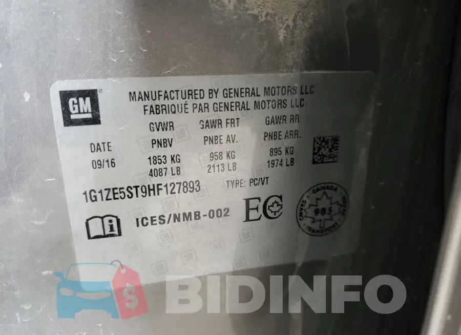 1G1ZE5ST9HF127893 Photo# 12
