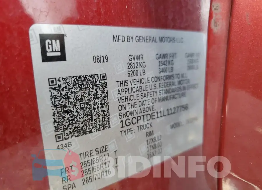 1GCPTDE11L1127756 Photo# 12