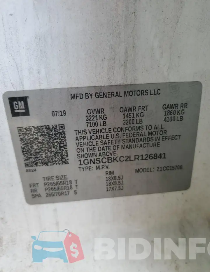 1GNSCBKC2LR126841 Photo# 12