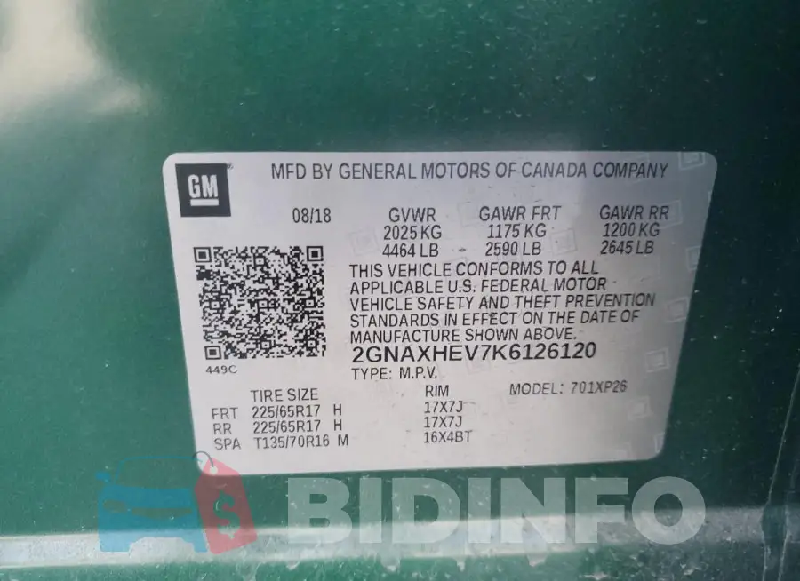 2GNAXHEV7K6126120 Photo# 13