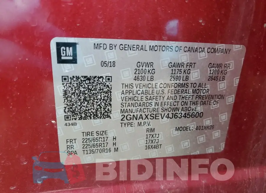 2GNAXSEV4J6345600 Photo# 13