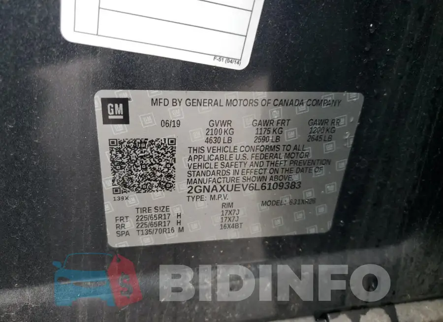 2GNAXUEV6L6109383 Photo# 13