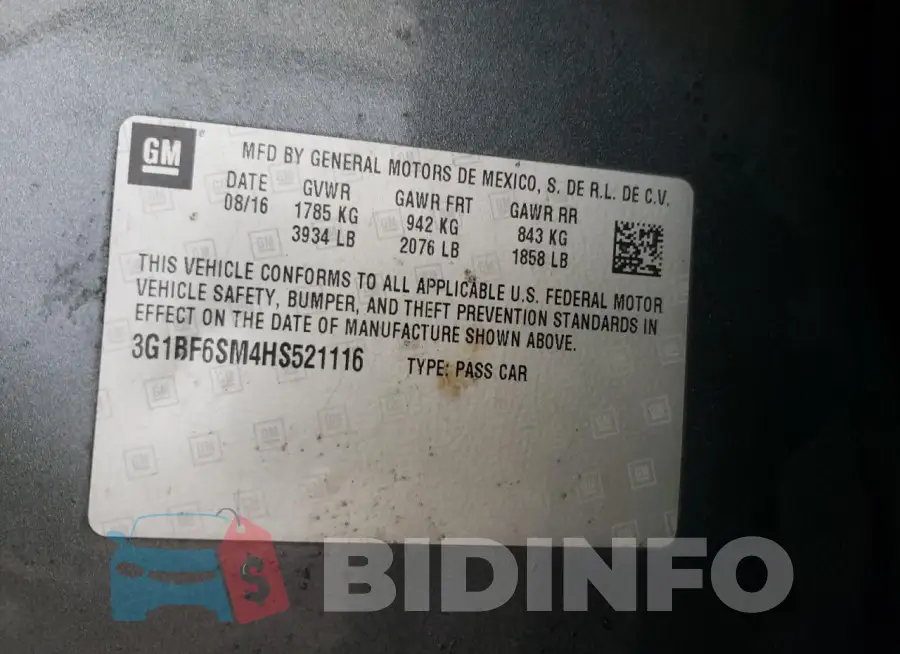 3G1BF6SM4HS521116 Photo# 12