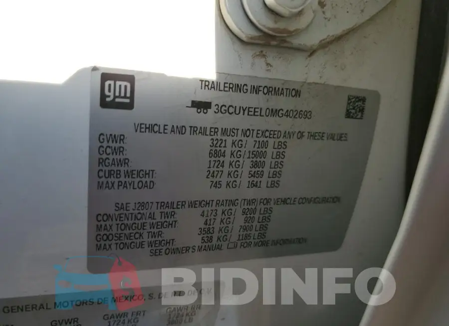 3GCUYEEL0MG402693 Photo# 13