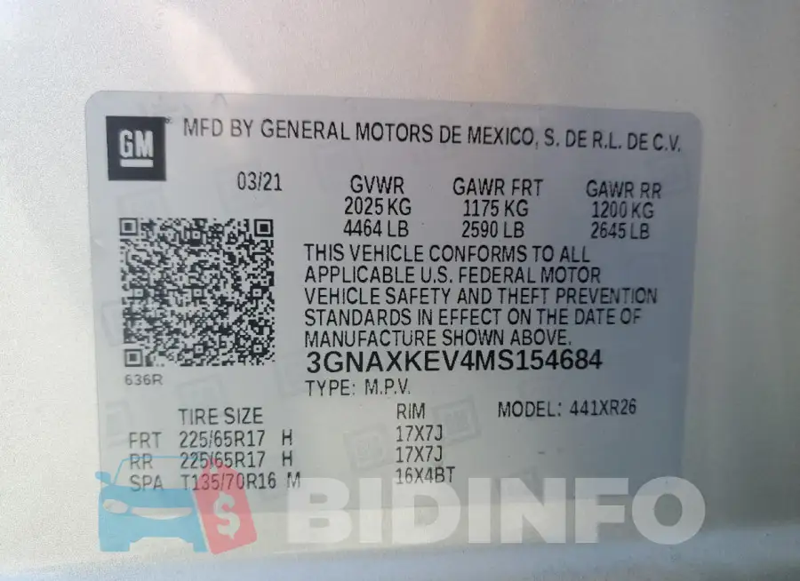 3GNAXKEV4MS154684 Photo# 13