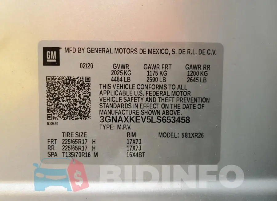3GNAXKEV5LS653458 Photo# 13