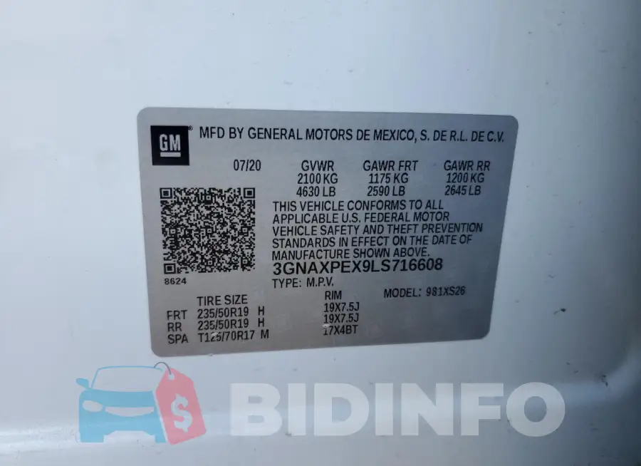 3GNAXPEX9LS716608 Photo# 13