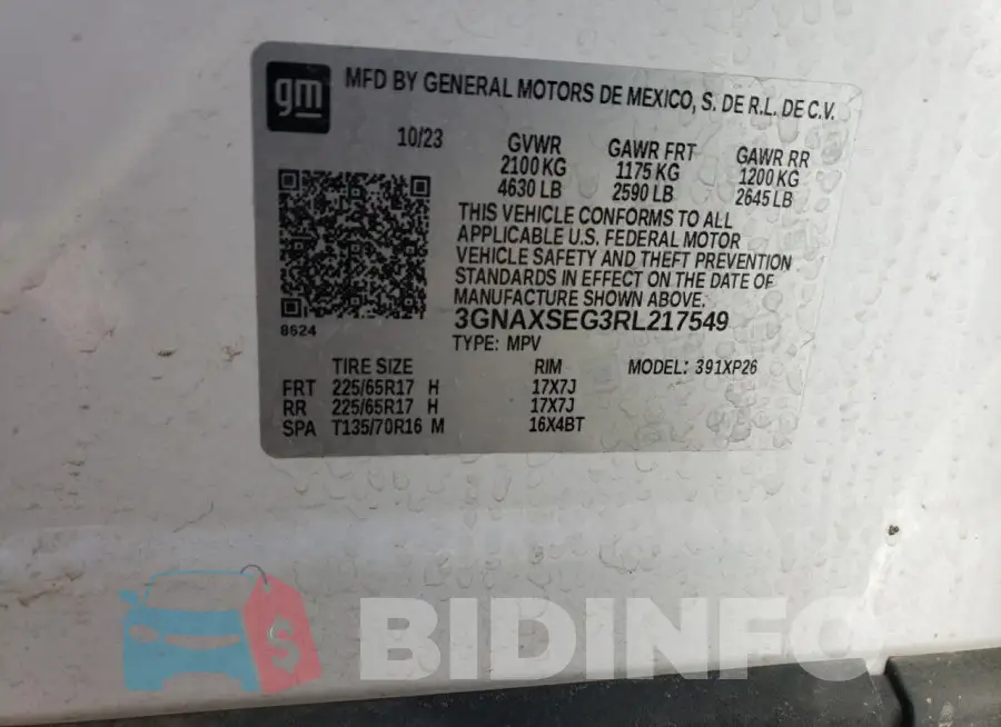 3GNAXSEG3RL217549 Photo# 13