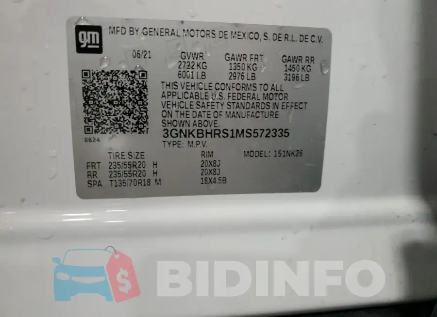 3GNKBHRS1MS572335 Photo# 13
