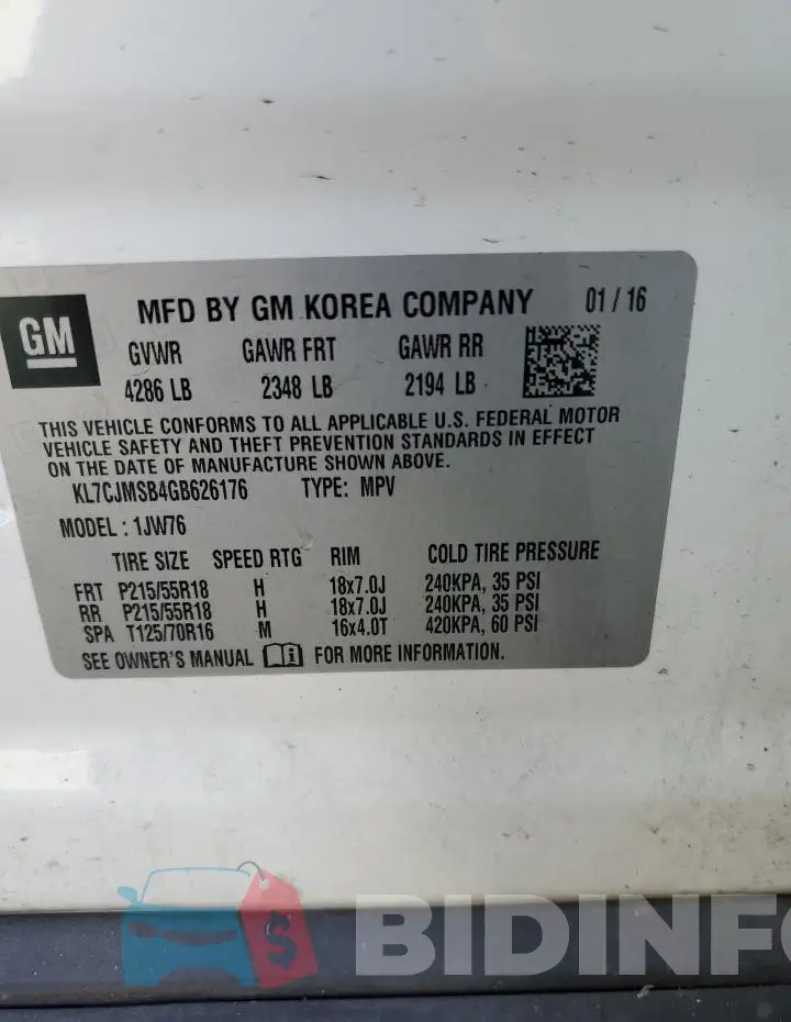 KL7CJMSB4GB626176 Photo# 13