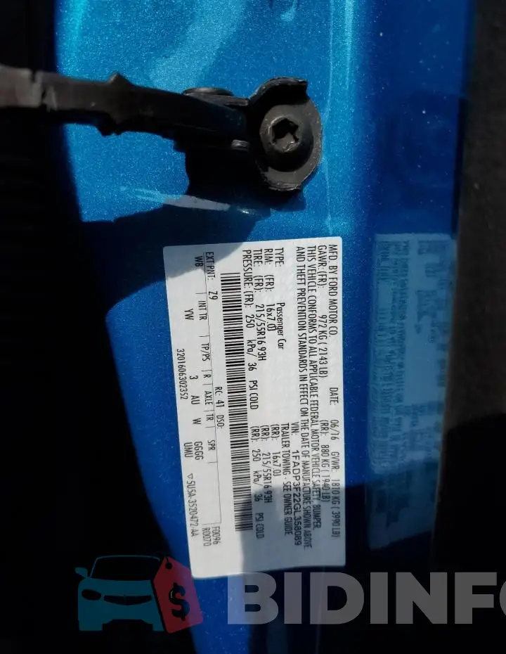 1FADP3F22GL358089 Photo# 12