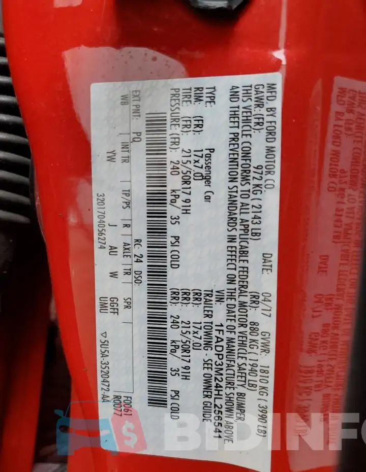 1FADP3M24HL256541 Photo# 12