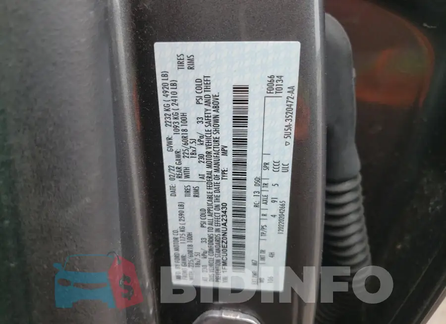 1FMCU0EZ0NUA23430 Photo# 13
