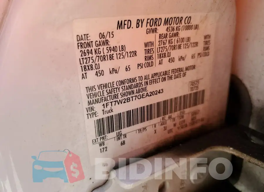 1FT7W2BT7GEA20243 Photo# 13