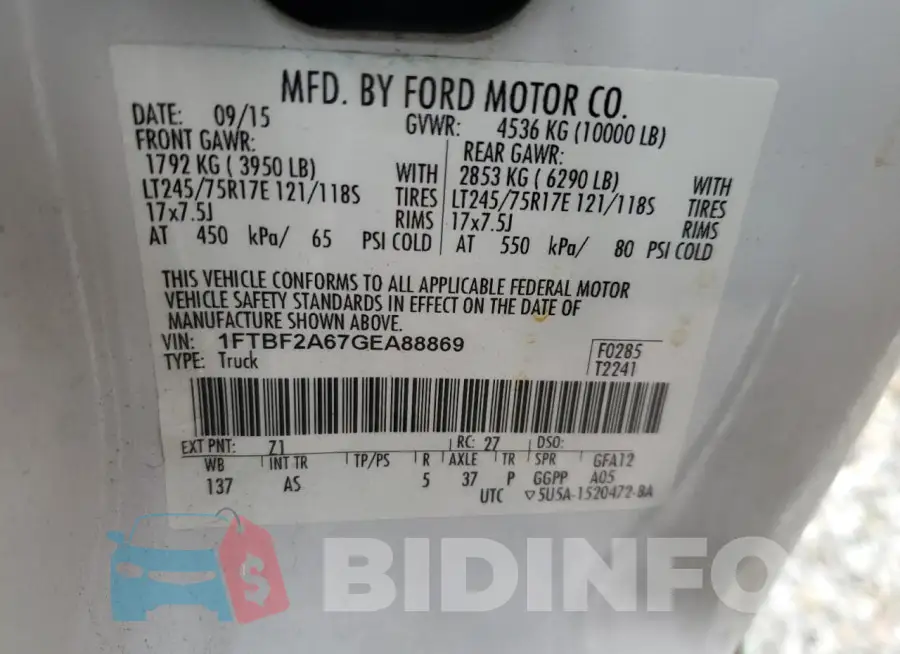 1FTBF2A67GEA88869 Photo# 12