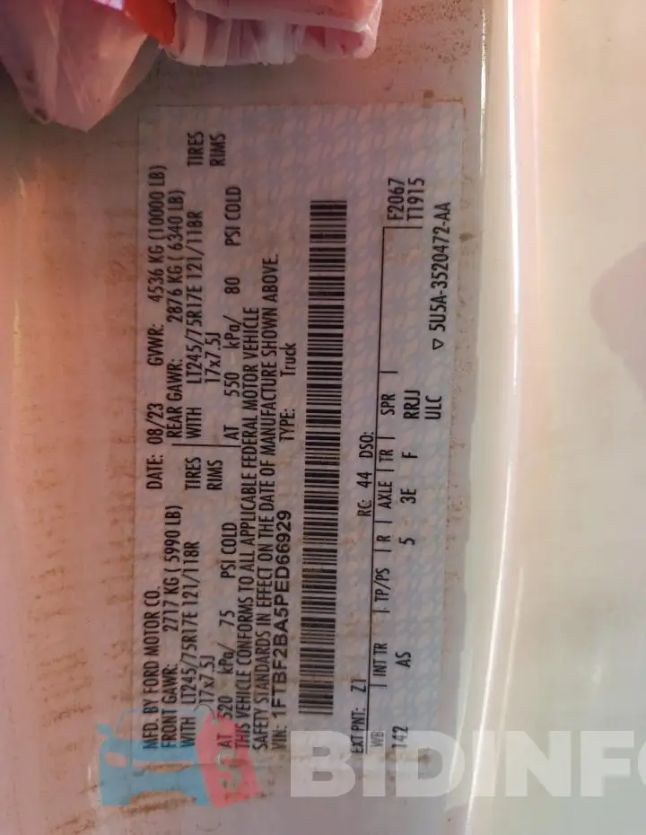 1FTBF2BA5PED66929 Photo# 12